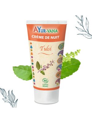 Crème de nuit au Tulsi certifiée bio d'Ayurvana