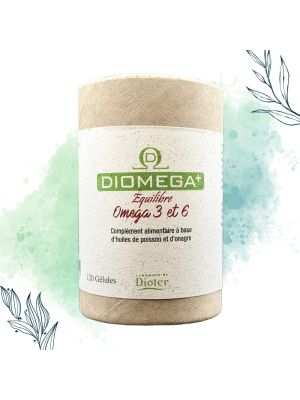 Pilulier de 120 capsules de Diomega + Omega 3 et 6 de la marque Dioter