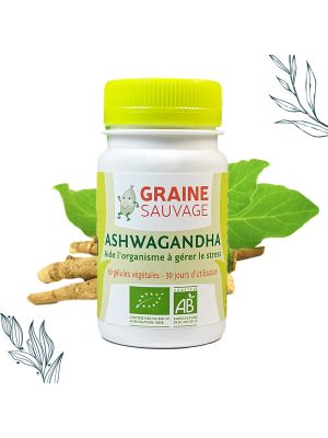 Ashwagandha en 60 gélules végétales de la marque Graine Sauvage