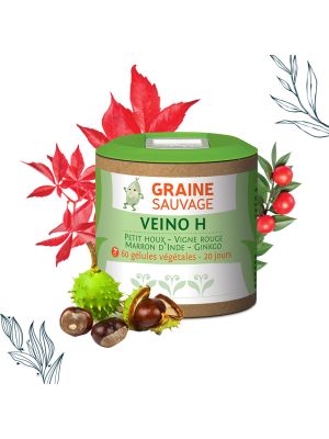 Pilulier de 60 gélules de Veino H de la marque Graine Sauvage