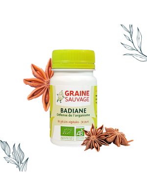 Badiane, pilulier de 60 gélules de la marque Graine Sauvage