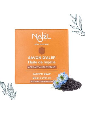 Savon d'Alep à l'huile de nigelle de 100 g de la marque Najel
