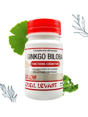 Ginkgo Biloba vegan de 60 gélules végétales de la marque Tradition du Soleil levant