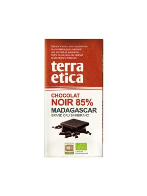 Tablette de 100g de chocolat noir de Madagascar de 85% de la marque Terra Etica