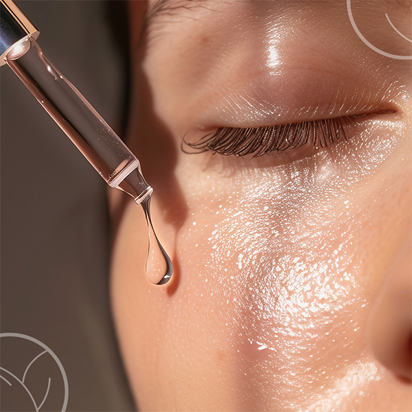 Photo d'une femme qui s'applique un serum sur la peau