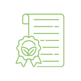 Pictogramme d'un certificat associé à une médaille avec des feuilles
