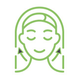 Pictogramme d'un visage de femme avec des étoiles