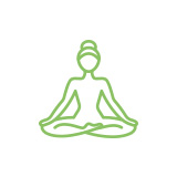 Pictogramme d'une femme faisant du yoga