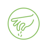 Pictogramme d'un cercle dans lequel une main épice quelque chose