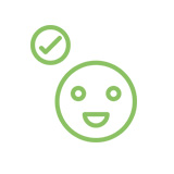 Pictogramme d'un visage qui sourit